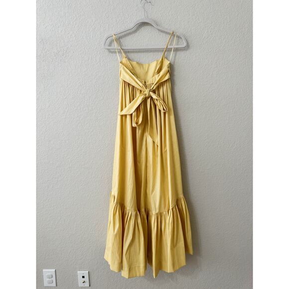 Abercrombie & Fitch Bow-Back Taffeta Maxi Dress Sunny Yellow Size XXSP - Picture 4 of 6